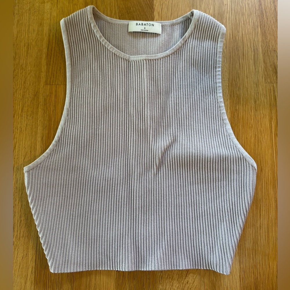 Aritiza Babaton liliac Ribbed Sleeveless Tank Top